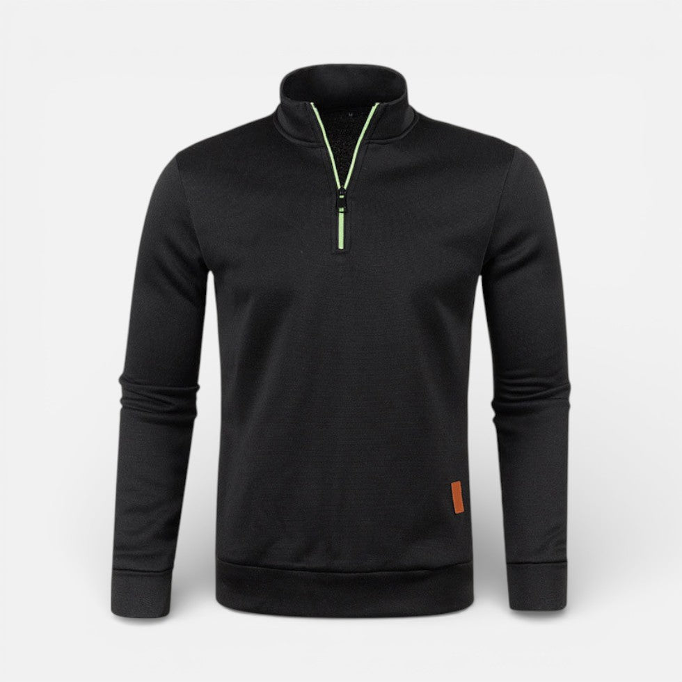 Herren Pullover mit Stehkragen und Reissverschluss