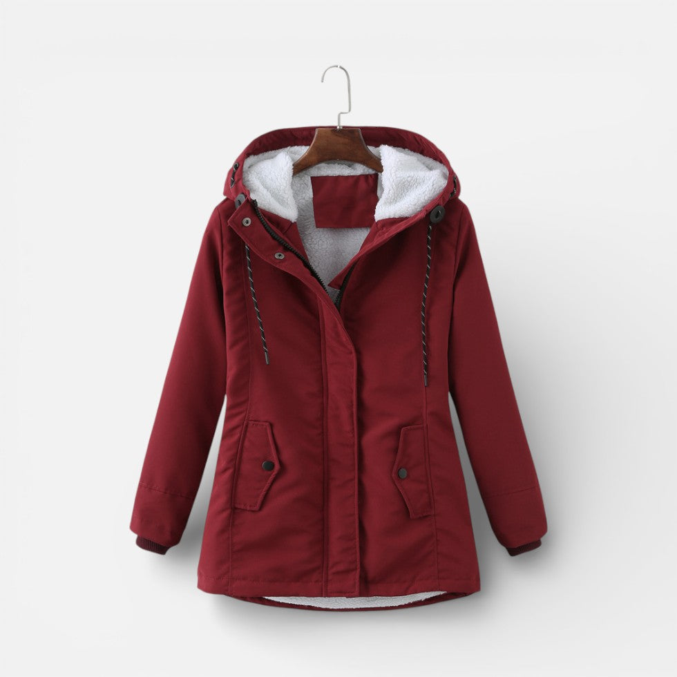 Damen Parka mit Kapuze und warmem Innenfutter