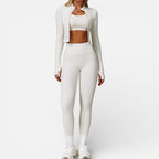 Women's Sports Leggings Set with Long-Sleeve Top