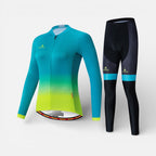 Women's cycling set with long-sleeve jersey and cycling shorts