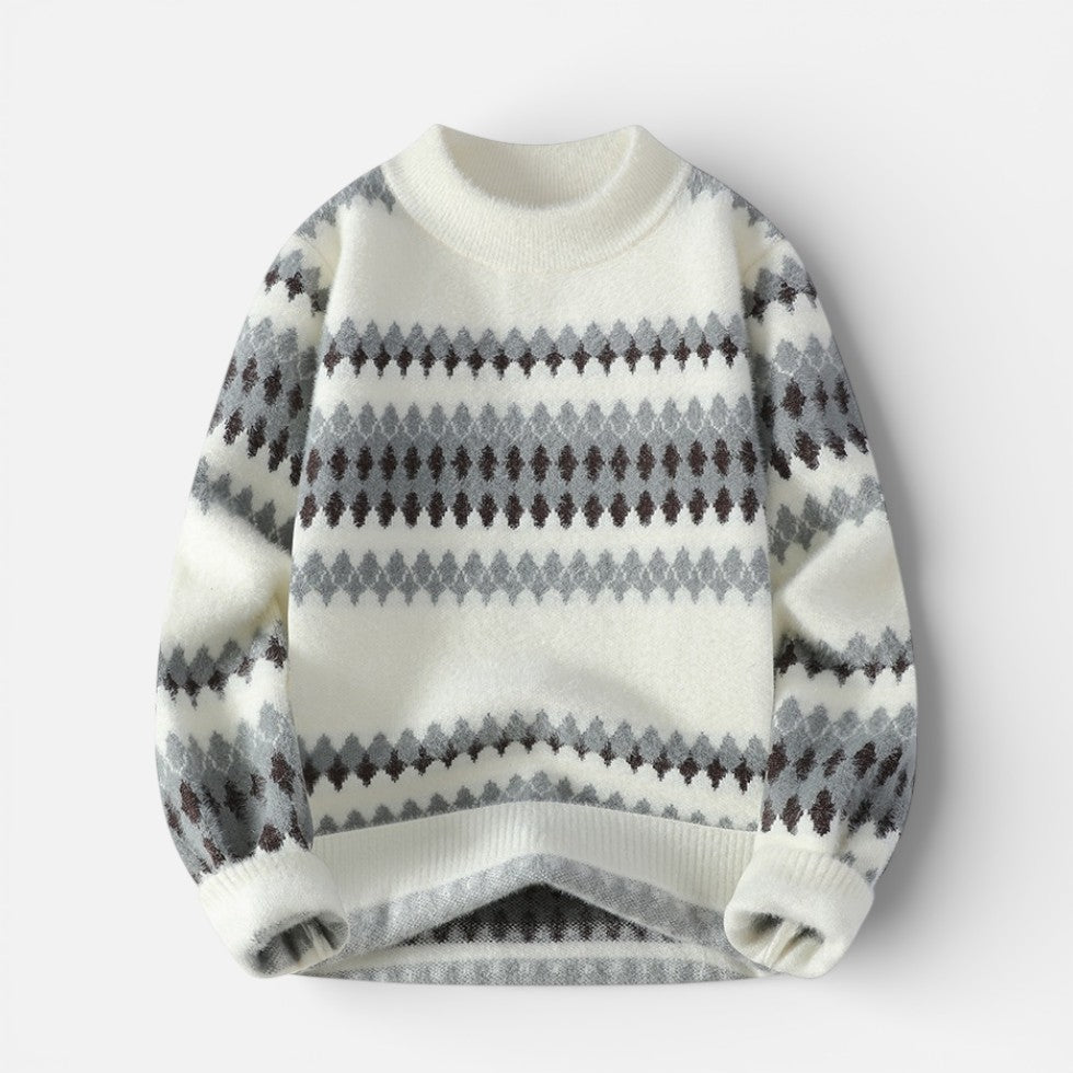 Herren Strickpullover aus Wollmischung mit Muster