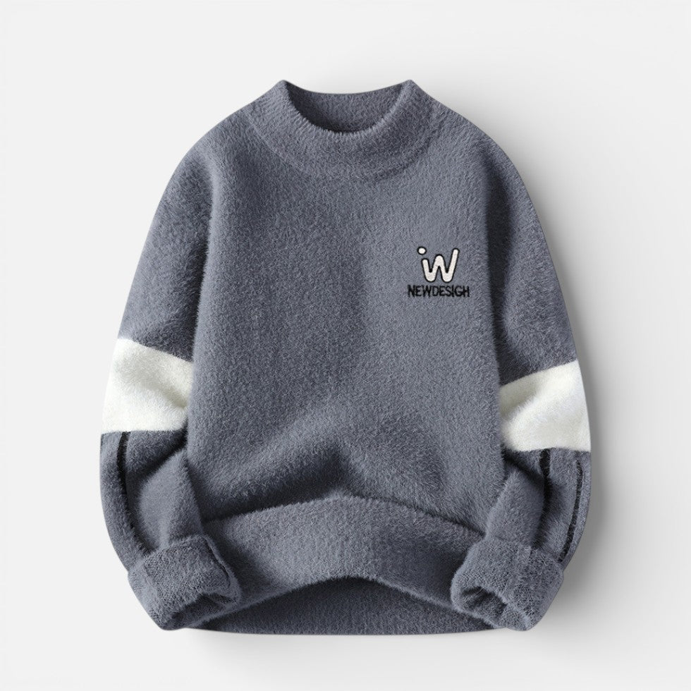 Herren Strickpullover aus Wollmischung mit Rundhalsausschnitt