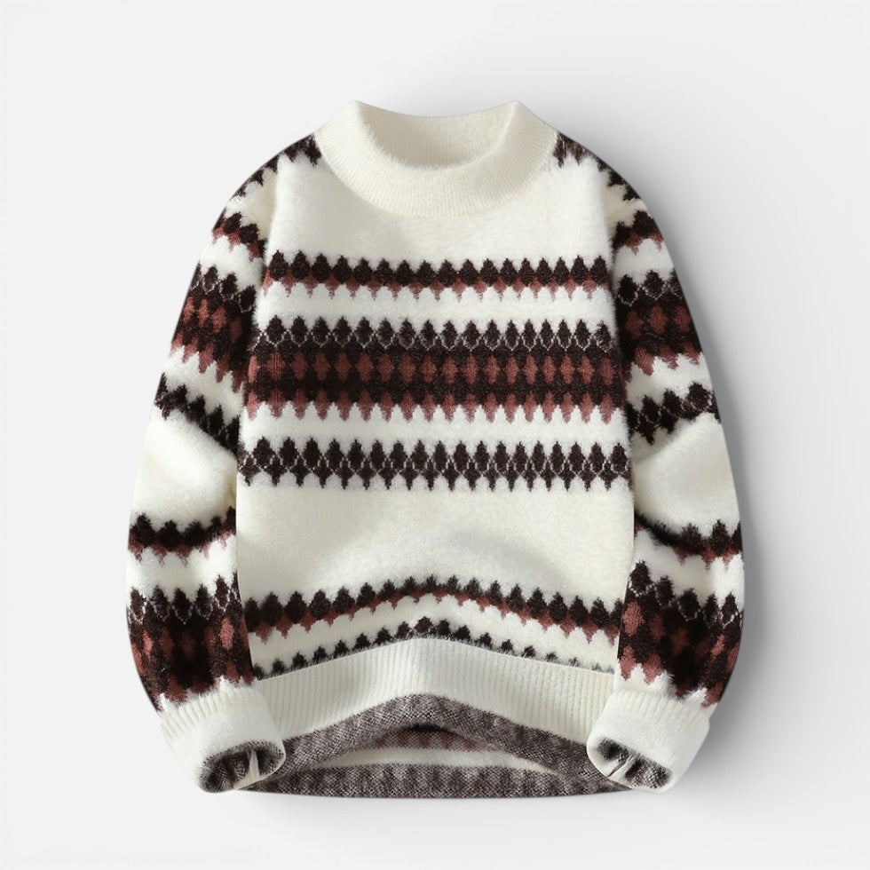 Herren Strickpullover aus Wollmischung mit Muster