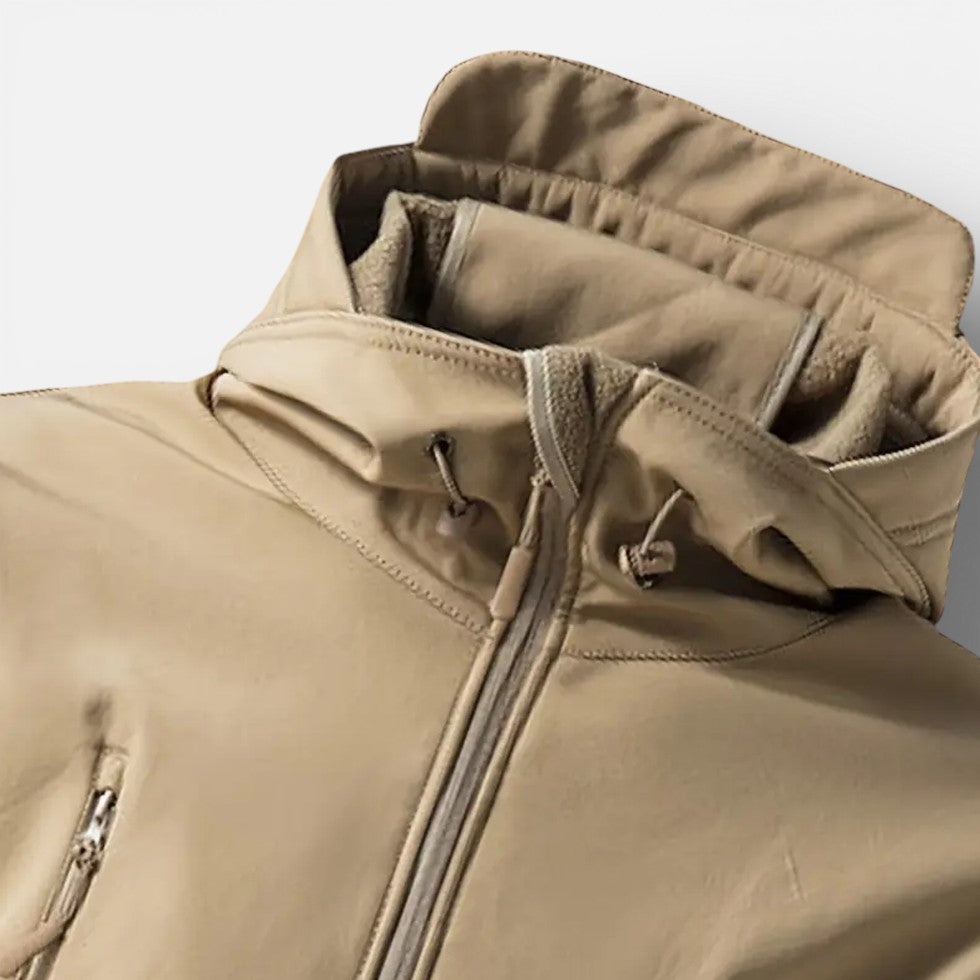 Herren Softshell Jacke mit Kapuze und Reissverschluss