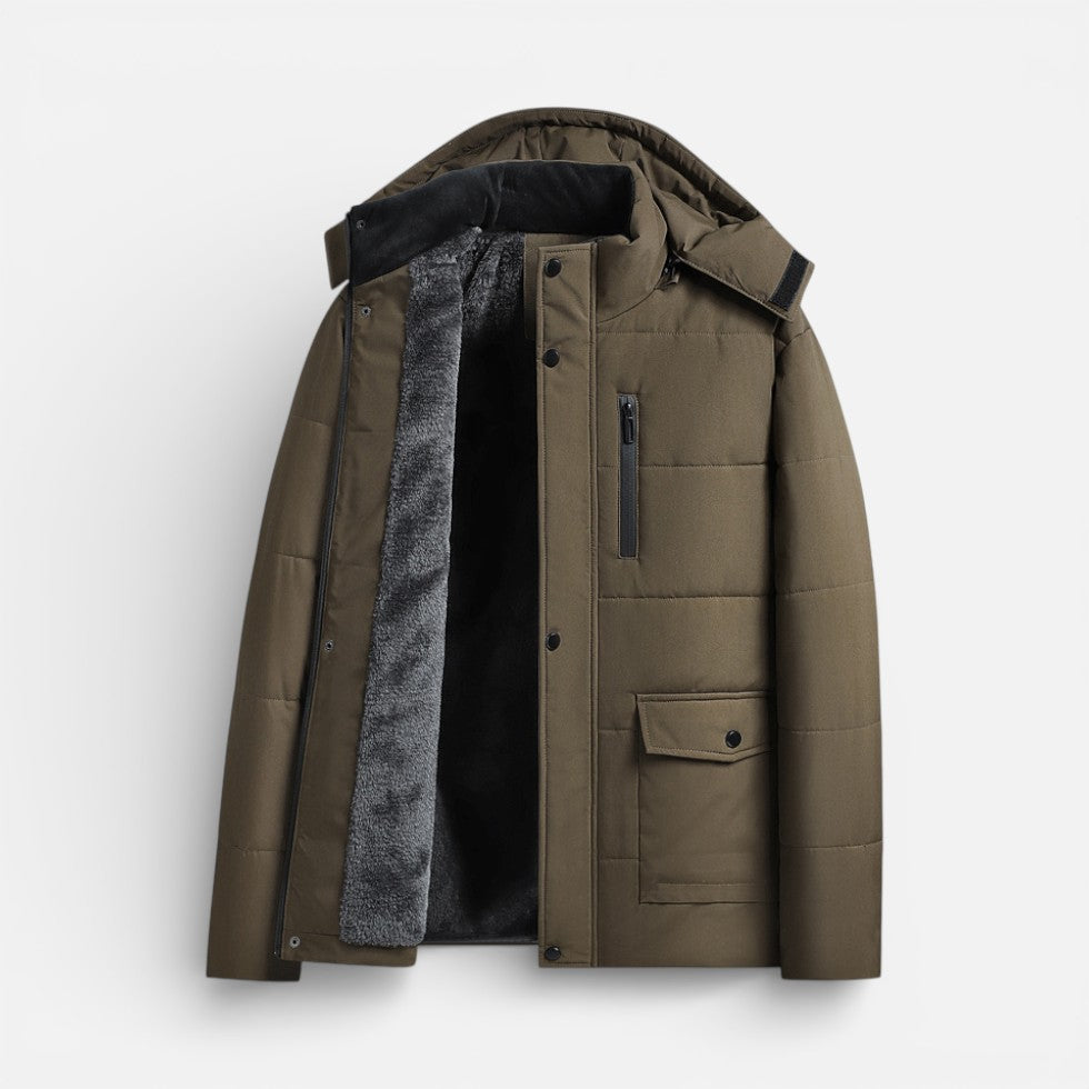 Herren Steppjacke mit Kapuze und weichem Innenfutter
