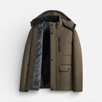Herren Steppjacke mit Kapuze und weichem Innenfutter