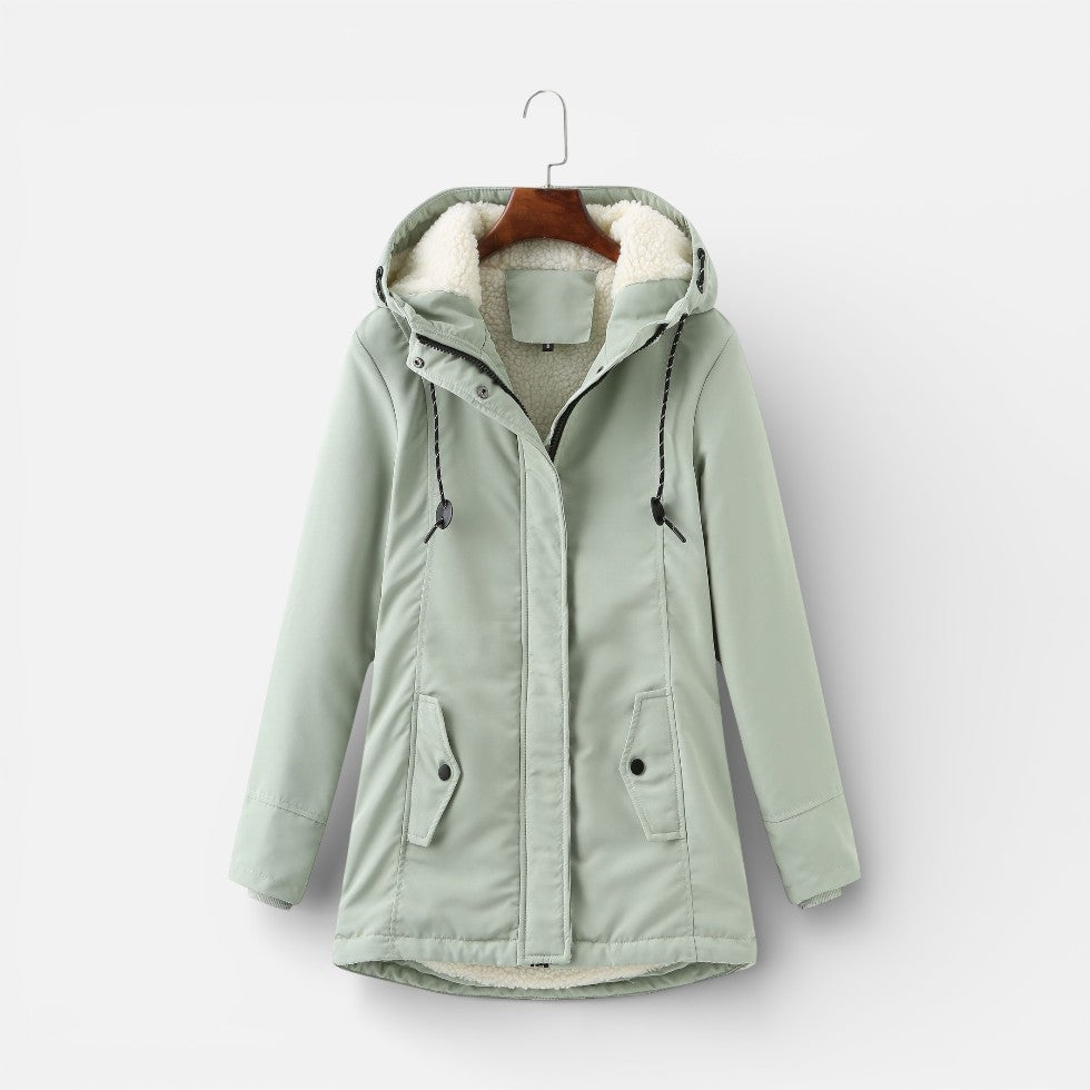 Damen Parka mit Kapuze und warmem Innenfutter