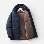 Herren Winterjacke mit Kapuze und warmem Innenfutter