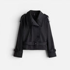 Kurze Trenchjacke mit Stehkragen