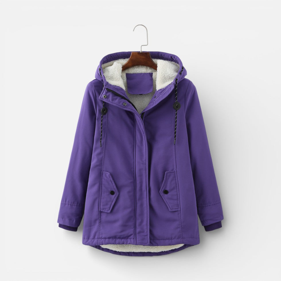 Damen Parka mit Kapuze und warmem Innenfutter