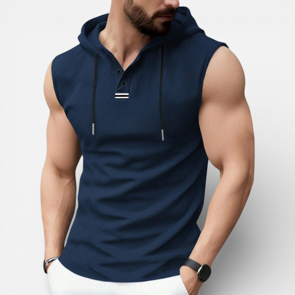 Herren ärmelloses Kapuzenshirt für sportliche Freizeitlooks