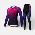 Women's cycling set with long-sleeve jersey and cycling shorts