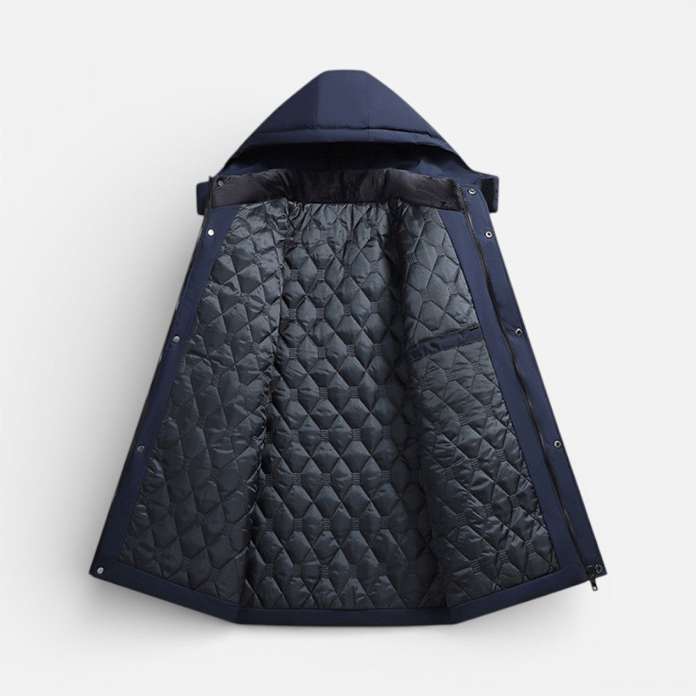 Herren Winterjacke mit Kapuze und warmem Innenfutter