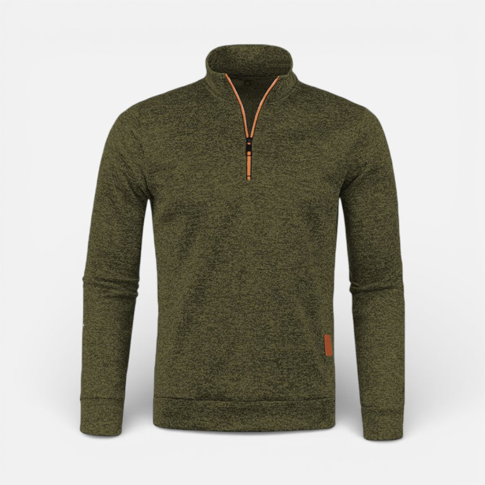 Herren Pullover mit Stehkragen und Reissverschluss
