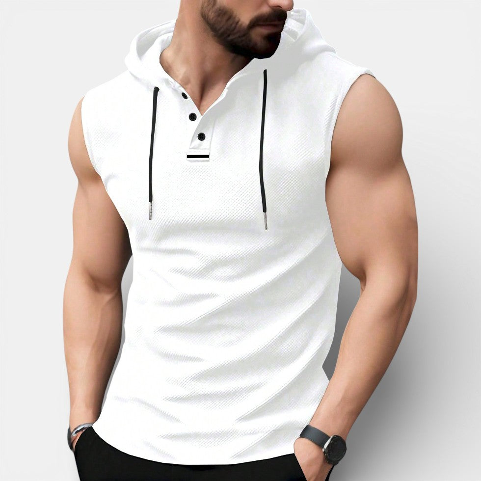 Herren ärmelloses Kapuzenshirt für sportliche Freizeitlooks