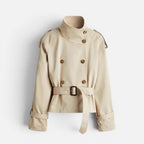 Kurze Trenchjacke mit Stehkragen