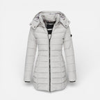 Damen Steppmantel mit Kapuze und Reissverschluss