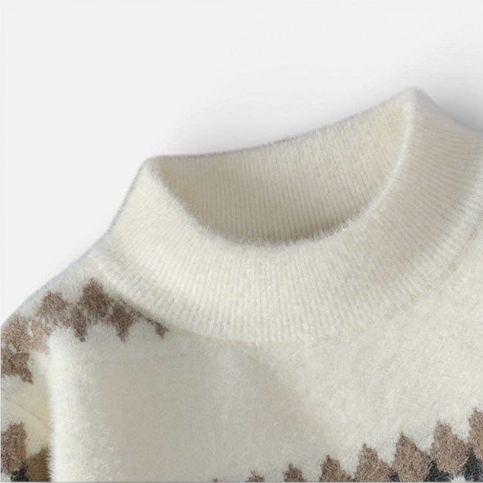 Herren Strickpullover aus Wollmischung mit Muster