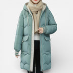 Women's winter coat with hood and zipper