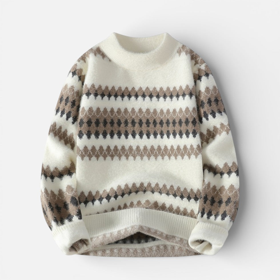 Herren Strickpullover aus Wollmischung mit Muster