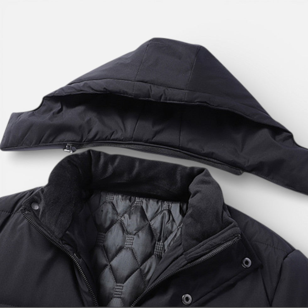 Herren Winterjacke mit Kapuze und warmem Innenfutter