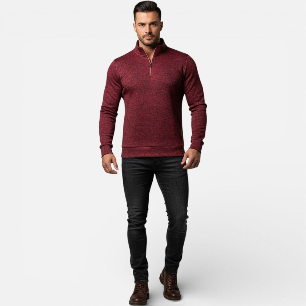 Herren Pullover mit Stehkragen und Reissverschluss