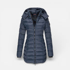 Damen Steppmantel mit Kapuze und Reissverschluss