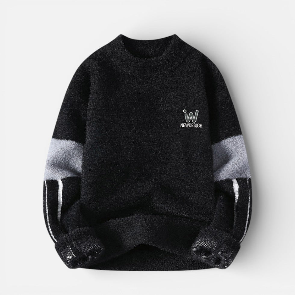 Herren Strickpullover aus Wollmischung mit Rundhalsausschnitt