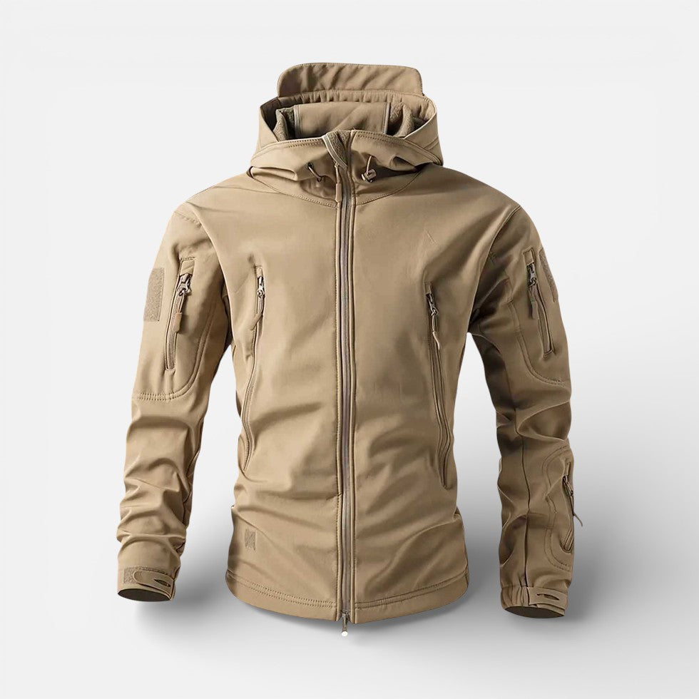 Herren Softshell Jacke mit Kapuze und Reissverschluss