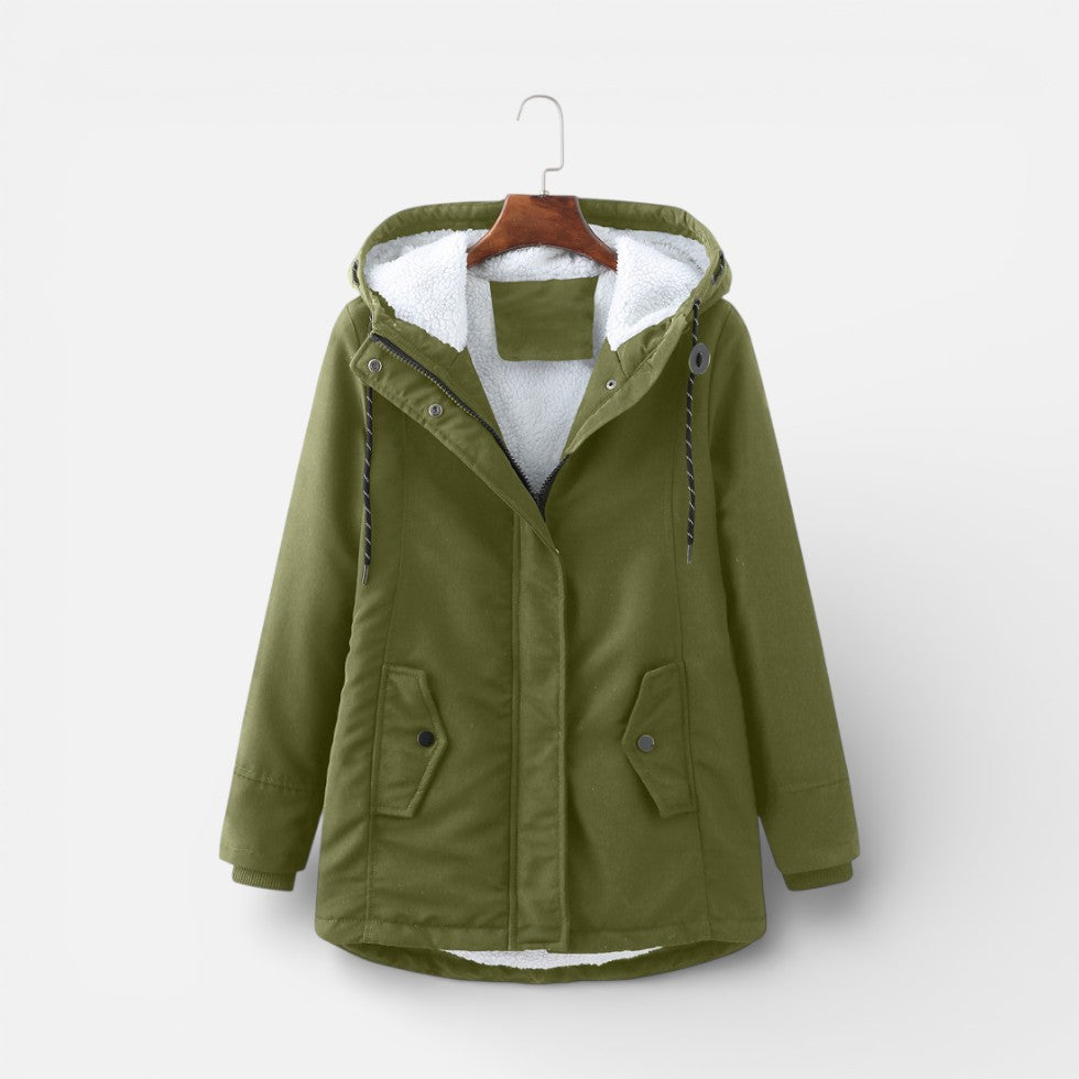 Damen Parka mit Kapuze und warmem Innenfutter