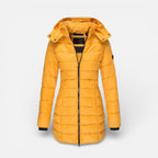 Damen Steppmantel mit Kapuze und Reissverschluss