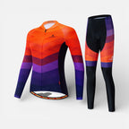 Women's cycling set with long-sleeve jersey and cycling shorts