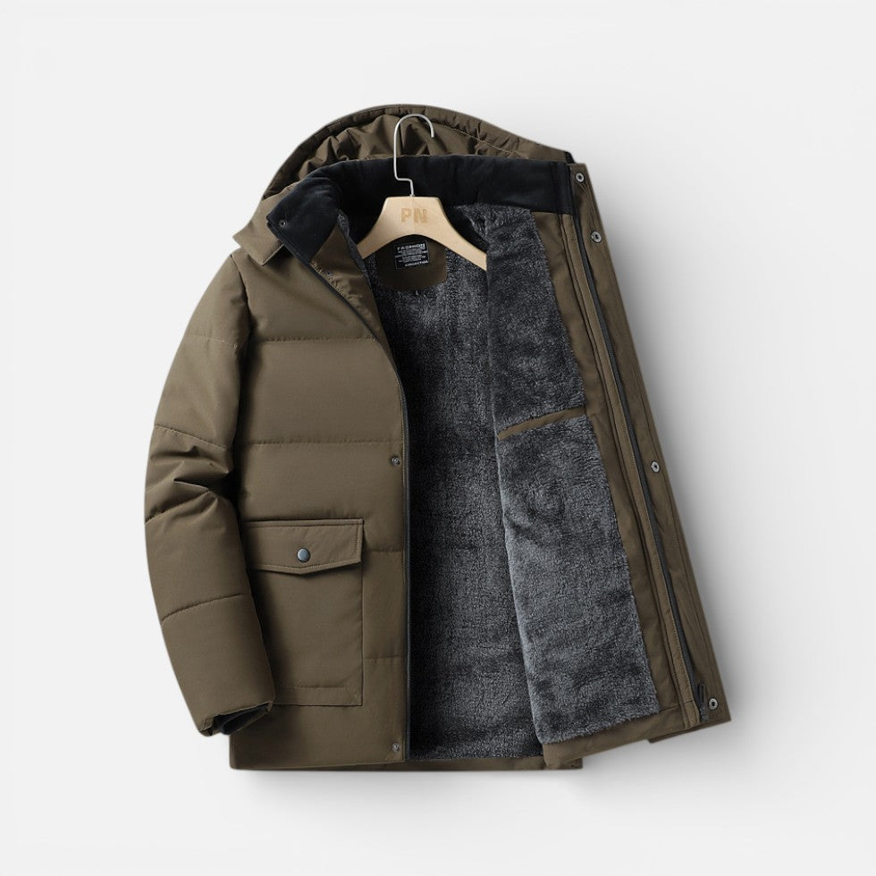 Herren Steppjacke mit Kapuze und weichem Innenfutter