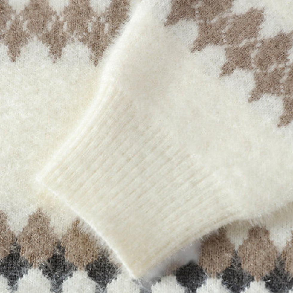 Herren Strickpullover aus Wollmischung mit Muster