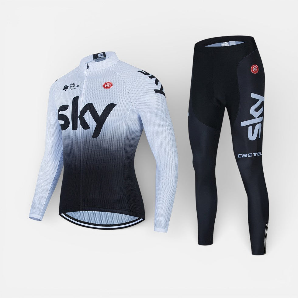 Herren Radsport Set mit langärmligem Trikot und Radhose