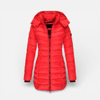 Damen Steppmantel mit Kapuze und Reissverschluss