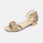 Women's sandals with shiny detail and ankle strap