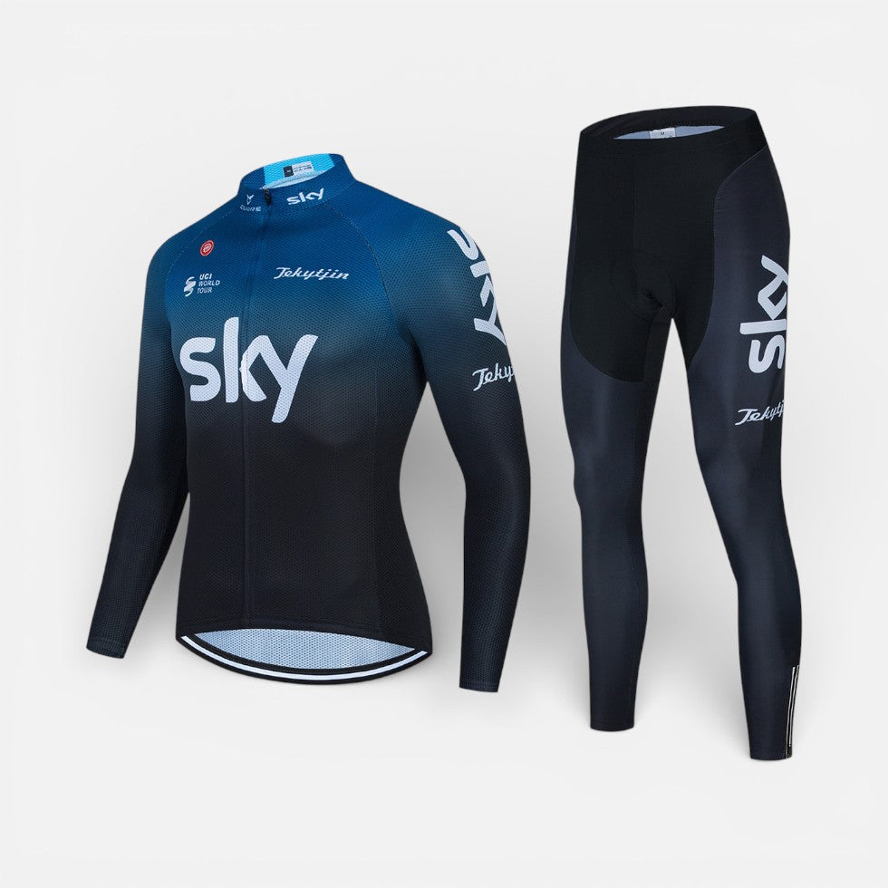 Herren Radsport Set mit langärmligem Trikot und Radhose