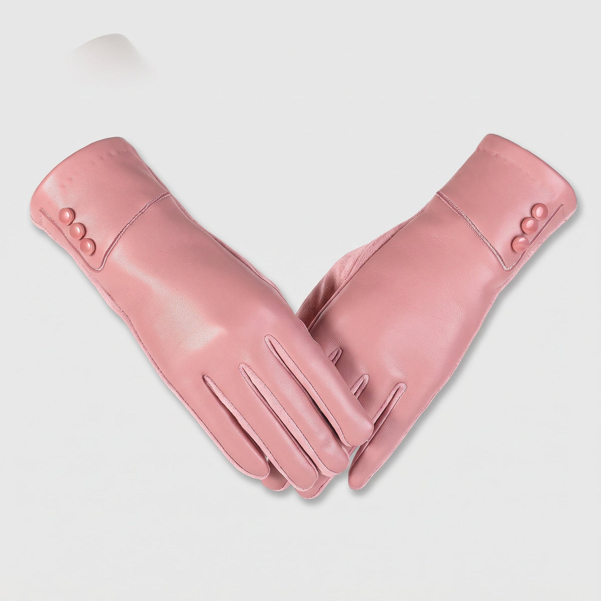 Damen Lederhandschuhe aus Ziegenleder – Gefütterte Winterhandschuhe mit Ziernähten, Herbst Winter