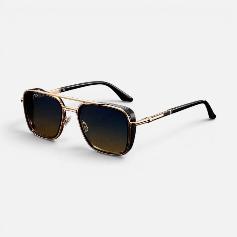 Sonnenbrille Eckig Metall Gestell Verlaufsgläser