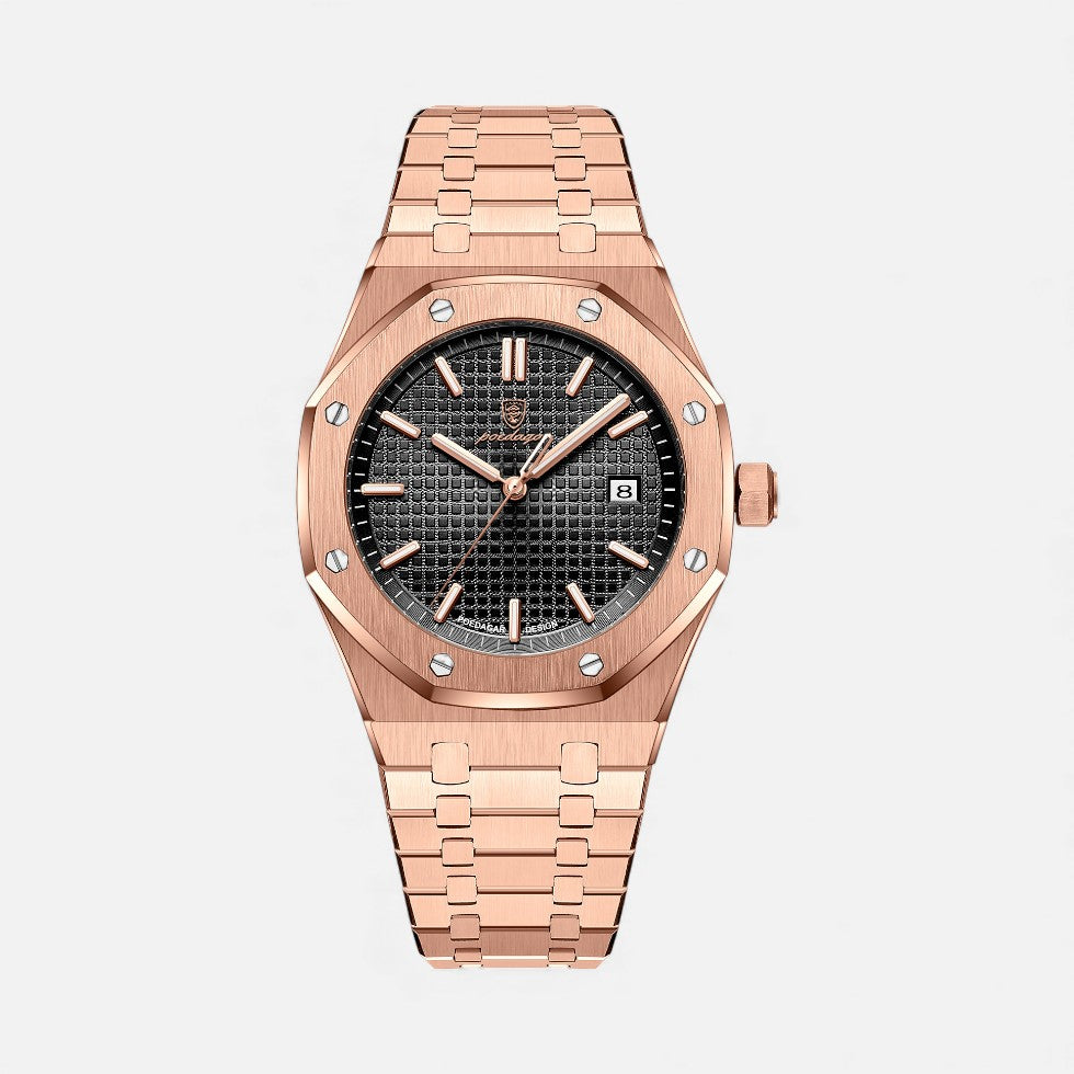 Herren Quarz Uhr aus Edelstahl mit Datumanzeige