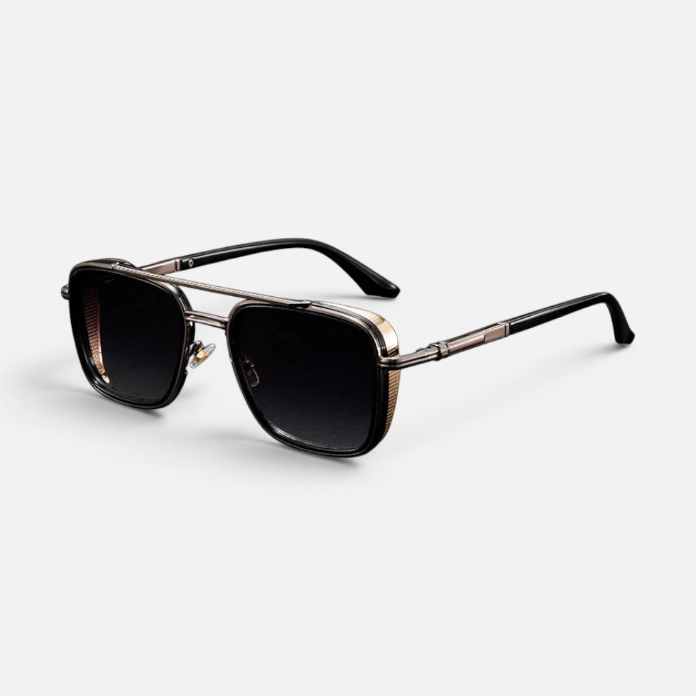 Sonnenbrille Eckig Metall Gestell Verlaufsgläser