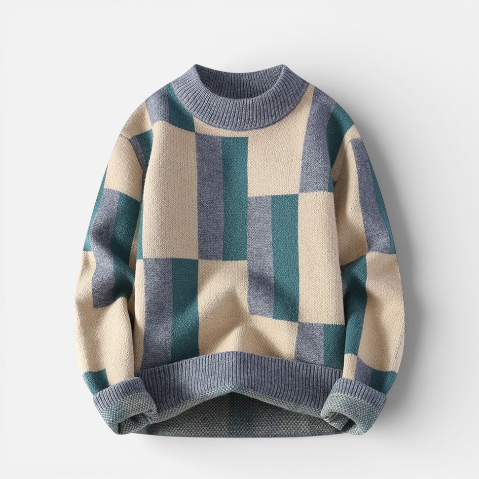 Herren Knitted Strickpullover mit geometrischem Muster