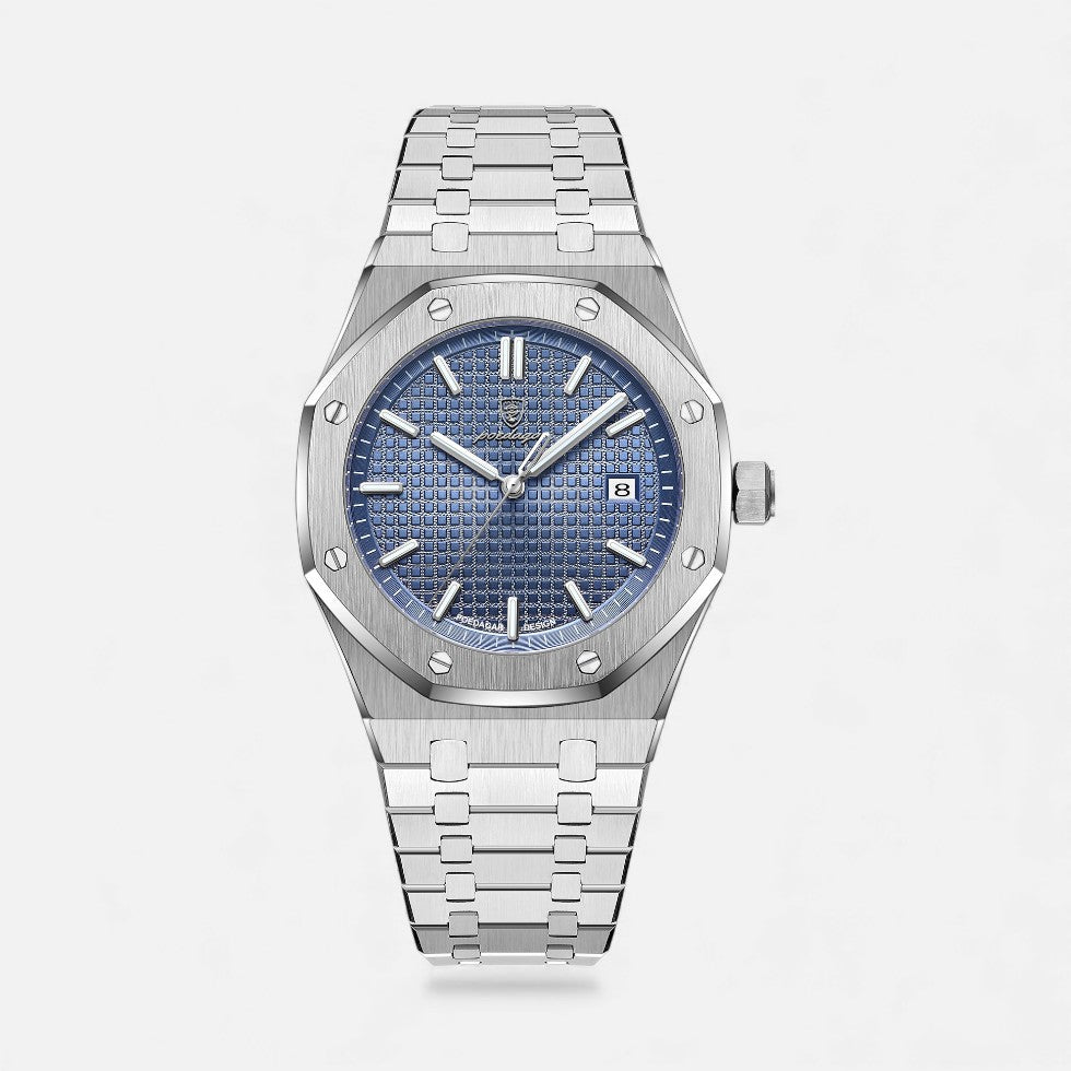 Herren Quarz Uhr aus Edelstahl mit Datumanzeige