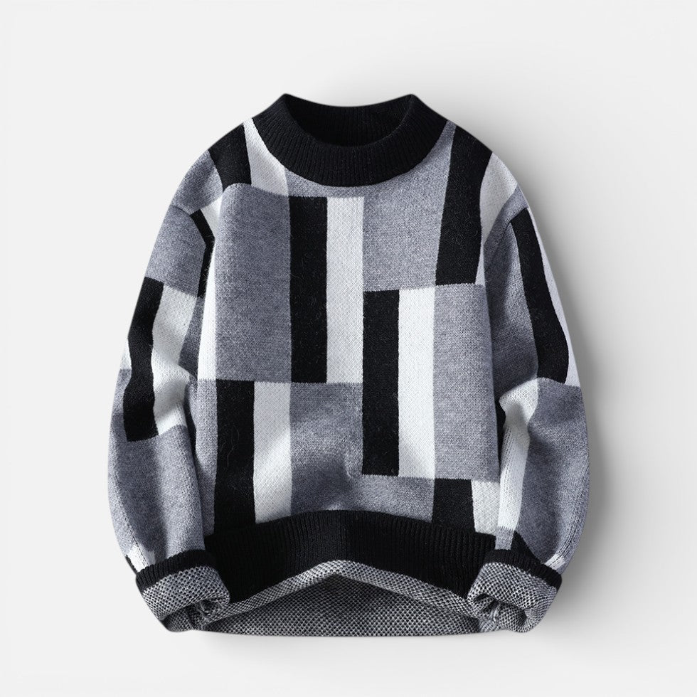 Herren Knitted Strickpullover mit geometrischem Muster