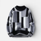 Herren Knitted Strickpullover mit geometrischem Muster