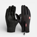 Herren Winterhandschuhe mit Reißverschluss und Touchfunktion