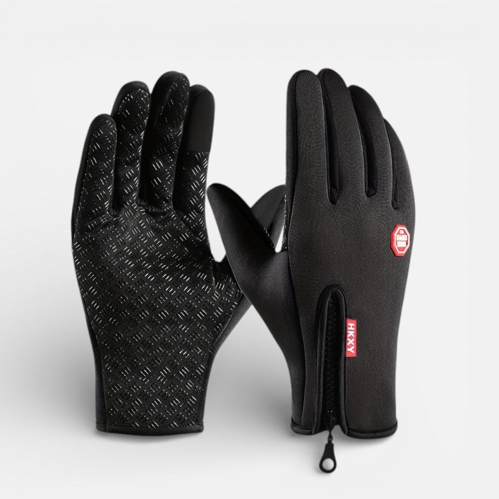 Herren Winterhandschuhe mit Reißverschluss und Touchfunktion