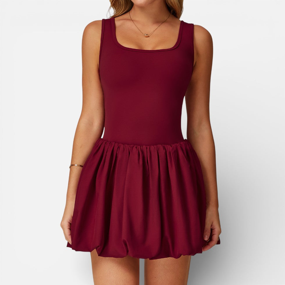 Women's sports dress with skirt and built-in shorts