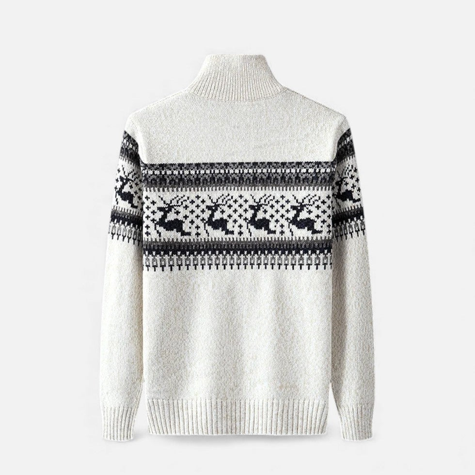 Men's Christmas sweater with reindeer pattern